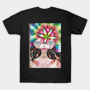 Spring Carnival Girl Alien Op-Art T-Shirt